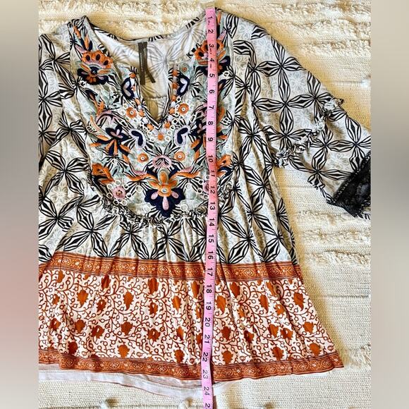 Anthropologie Embroidered Floral Semi Sheer Multicolor Blouse Small - Picture 12 of 15